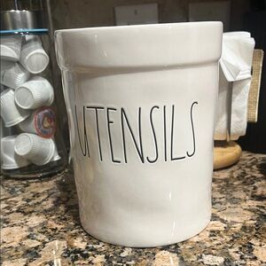 White Utensil Holder by Rae Dunn